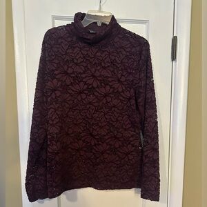 White House Black Market Lace Turtleneck